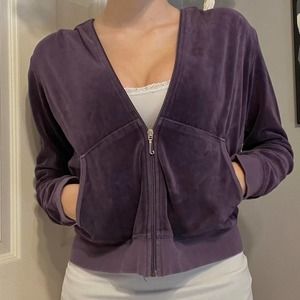 juicy couture eggplant purple zip up hoodie
